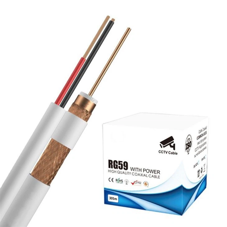 White RG59 With Power Cable